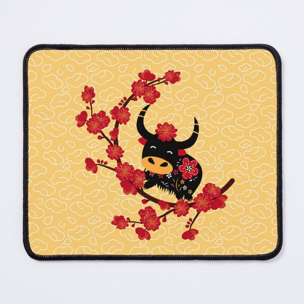 Item preview, Retro Chinese New Year of Ox and Plum Blossom designed and sold by Lulupainting.