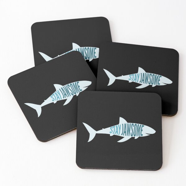Item preview, Stay Jawsome Great White Shark shape designed and sold by MadRiddleDesign.