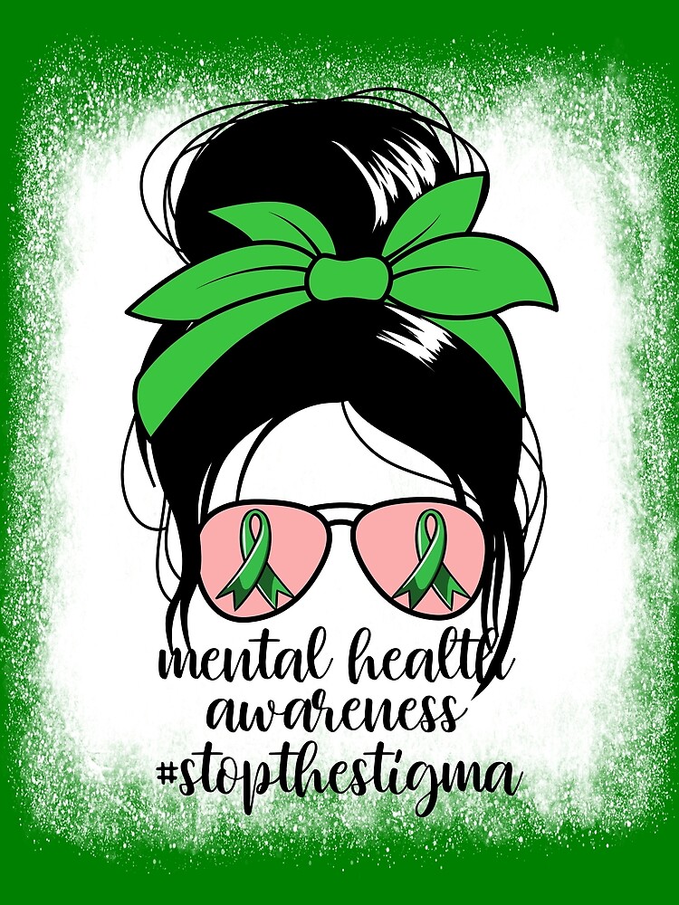 Thumbnail 3 von 3, Tuch, Mental Health Awareness Women's Messy Bun Stop The Stigma Gear designt und verkauft von DynamicDesign.