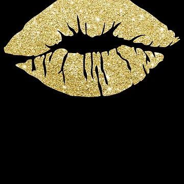 Aperçu de l'œuvre Women's Kiss Lips Gold Lips Gold Lipstick Gold Kiss Gear de DynamicDesign