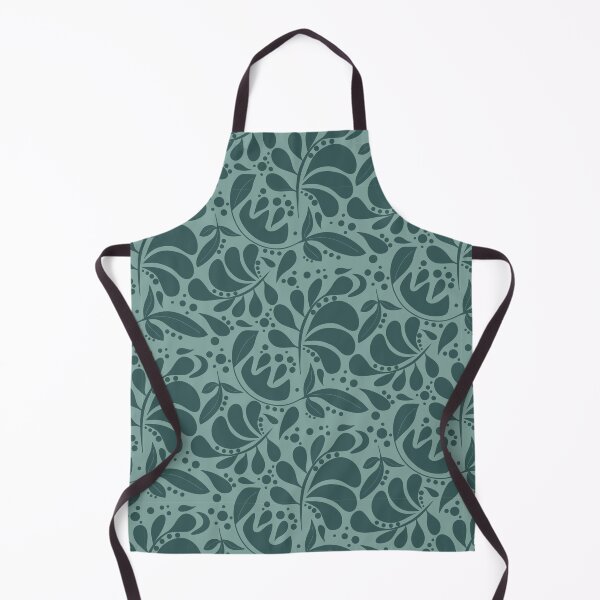 Item preview, Allover Flourish Seamless Half-Drop Pattern Teal designed and sold by Cedarrue.