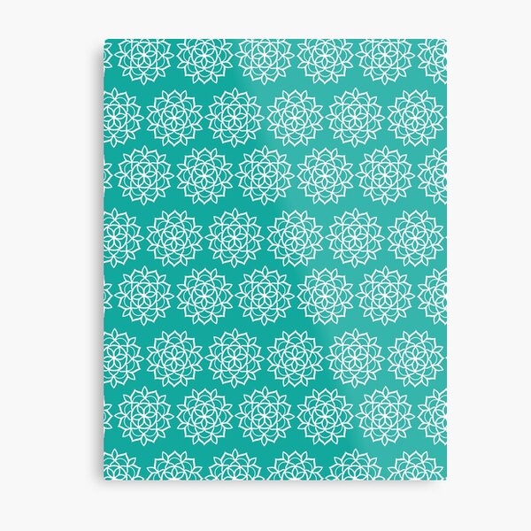 Mandala Snowflake Pattern Metal Print
