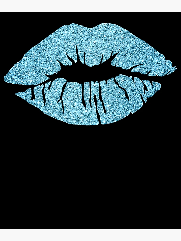 Aperçu 3 sur 3. Poster avec l'œuvre Women's Kiss Lips Blue Lips Blue Lipstick Blue Kiss Gear créée et vendue par DynamicDesign.
