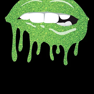Aperçu de l'œuvre Women's Dripping Lips Green Kiss Green Lip Biting Green Lips Gear de DynamicDesign