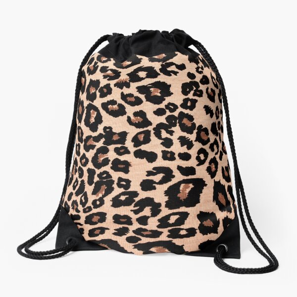 Leopard Animal Print African Safari Jungle Style Drawstring Bag