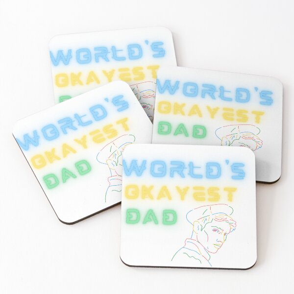 Item preview, world's okayest dad blue green yelow designed and sold by blackitaa.