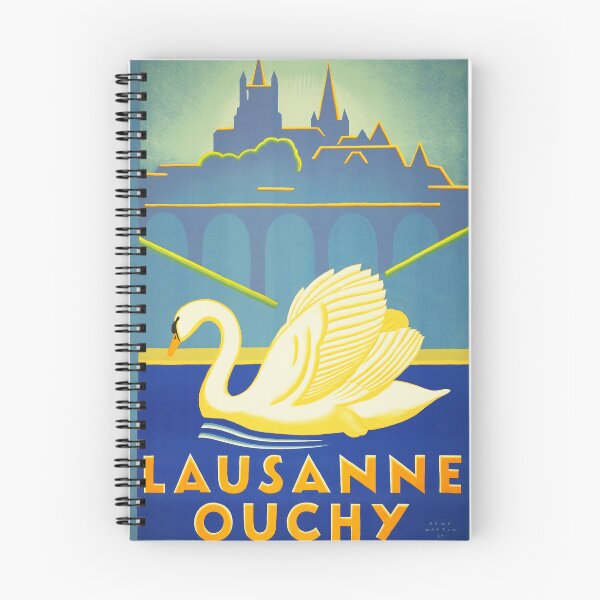 Item preview, LAUSANNE OUCHY Switzerland Vintage Tourism Advertisement Poster Art  designed and sold by retroposters.