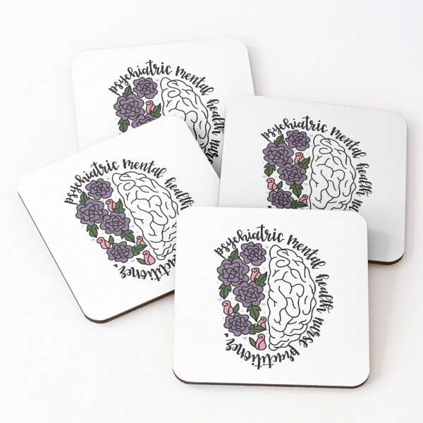 Item preview, Calligraphy Psychiatric Mental Health Nurse Practitioner Floral Brain designed and sold by tbcalligraphy.