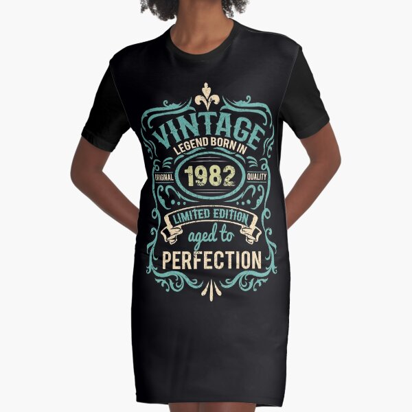 40th Birthday Gift Gold Vintage 1982 Aged Perfectly Classic Essential Graphic T-Shirt Dress