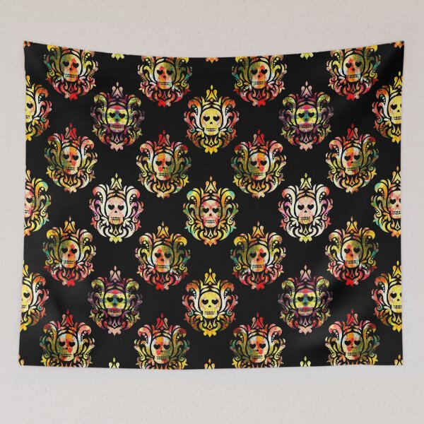 Item preview, Heart Eyes Skulls Damask Pattern designed and sold by mrhighsky.