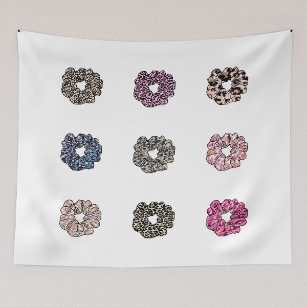 Item preview, Set Of 9 VSCO Leopard Pattern Hair Scrunchies designed and sold by EpicCreation.