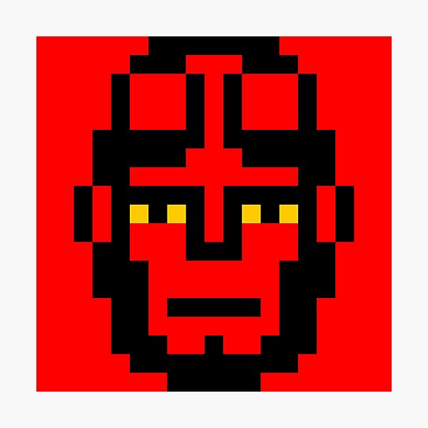Niño del infierno mínimo 8bit retrato Lámina fotográfica