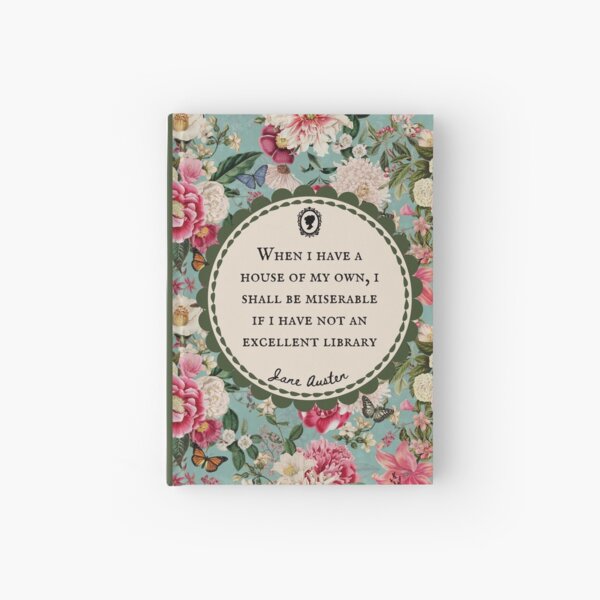 Item preview, Jane Austen Library Quote, Literary, Bookish, Book Lover, Vintage Floral Flowers designed and sold by CultandObscure.