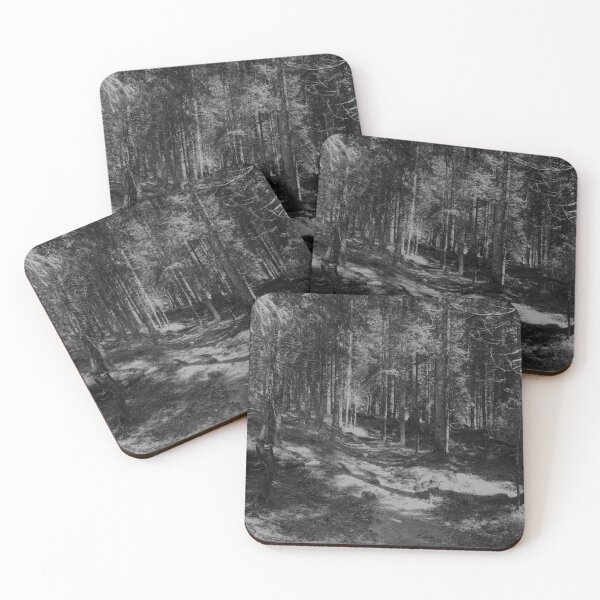 Item preview, Black and white forest path designed and sold by ray-designs-.