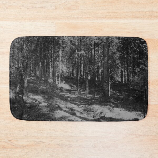 Item preview, Black and white forest path designed and sold by ray-designs-.