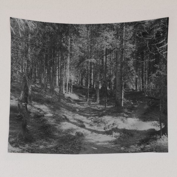 Item preview, Black and white forest path designed and sold by ray-designs-.