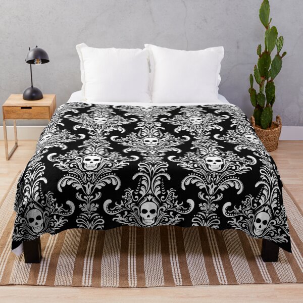 Item preview, Skulls Damask Goth Halloween Pattern designed and sold by mrhighsky.