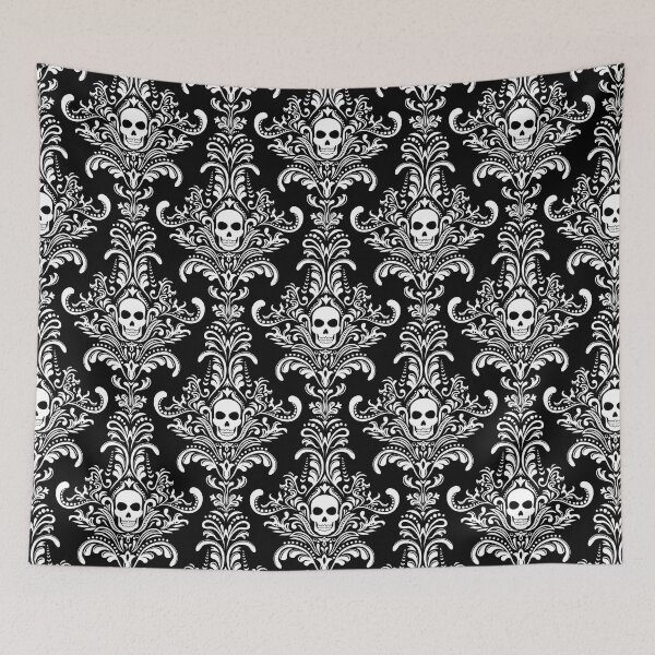 Item preview, Skulls Damask Goth Halloween Pattern designed and sold by mrhighsky.