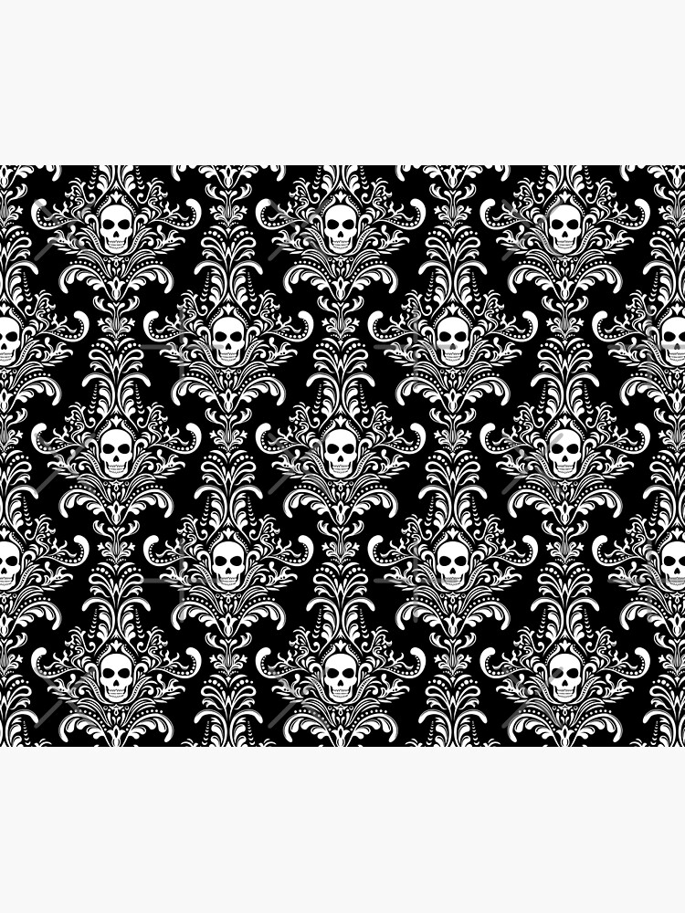 Skulls Damask Goth Halloween Pattern by mrhighsky