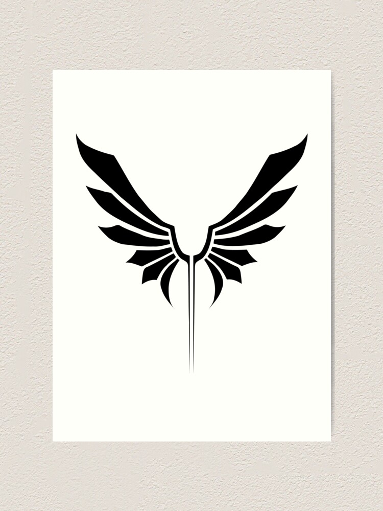 Wings tattoo in tribal art style angel Royalty Free Vector