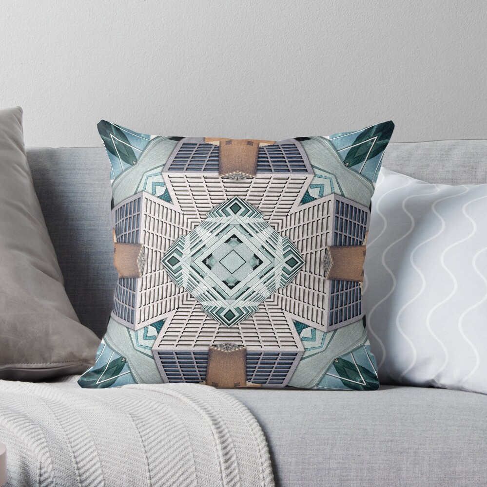 City Cube Collage Throw Pillow