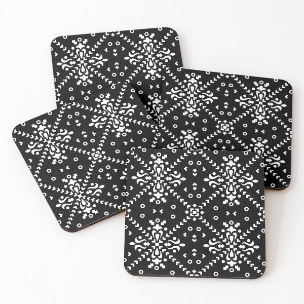 Item preview, Black and White Abstract Decorative Damask Pattern designed and sold by mrhighsky.