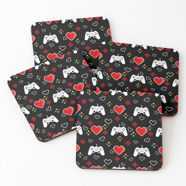 Item preview, Pixel Style Hearts Gaming Pattern  designed and sold by mrhighsky.