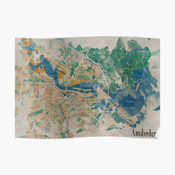 Amsterdam, the watercolor beauty Poster