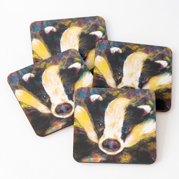 Item preview, Colorful European Badger, Cute European Badger Portrait, Aesthetic European Badger Oil Paint designed and sold by Paintcorner.