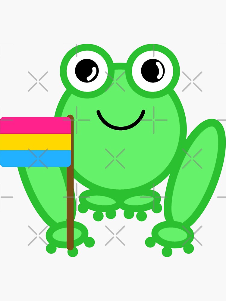 "Frog with a Pan Pride flag" Sticker for Sale by Alex-artz | Redbubble