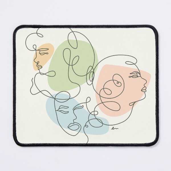Item preview, Linear Art Abstract Portrait Three Girls designed and sold by makart2.