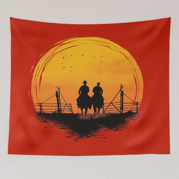 Item preview, Cowboys Riding In The Sunset designed and sold by LazyBuffalo.