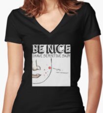 Sensitive Skin Women's Fitted V-Neck T-Shirt