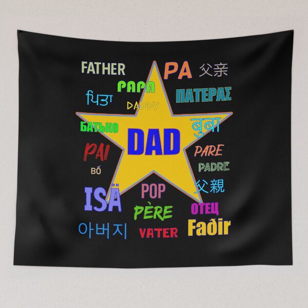 Item preview, Dad Father Many Languages Yellow Star designed and sold by artfulnotebook.