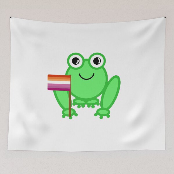 Aperçu de l'œuvre Grenouille avec drapeau de fierté lesbienne créée et vendue par Alex-artz.