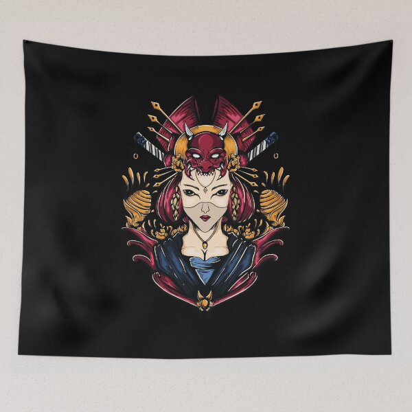 Item preview, Japanese Geisha Queen Oni Mask Warrior designed and sold by BakaOutfit.