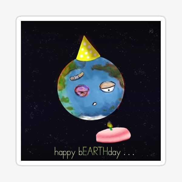 happy bEARTHday Sticker
