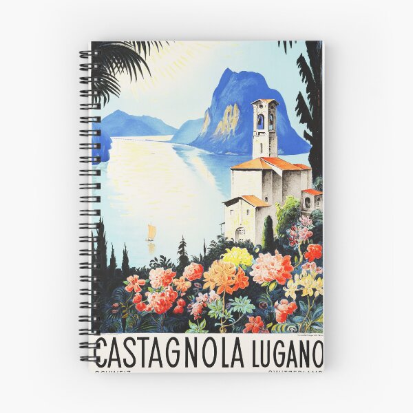 Item preview, CASTAGNOLA LUGANO Switzerland 1935 Vintage Tourism Advertisement Poster Art designed and sold by retroposters.