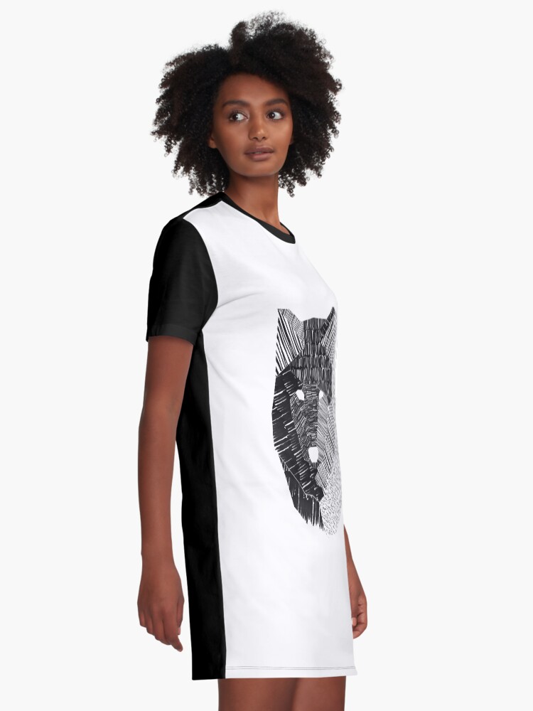 Alternate view of Wolf Mask Graphic T-Shirt Dress