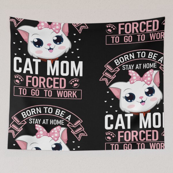 Item preview, born to be a stay at home cat mom forced to go to work - cats lovers designed and sold by JaMatt1983.