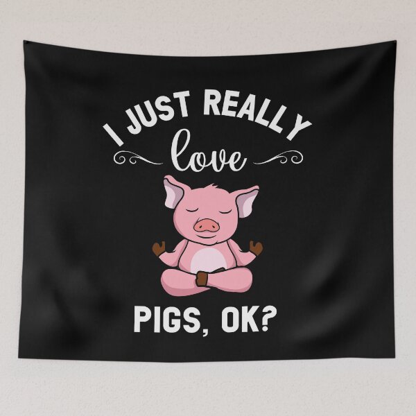 Item preview, I Just Really Love Pigs Ok Funny Yoga Piglet  designed and sold by Mariano Topno.