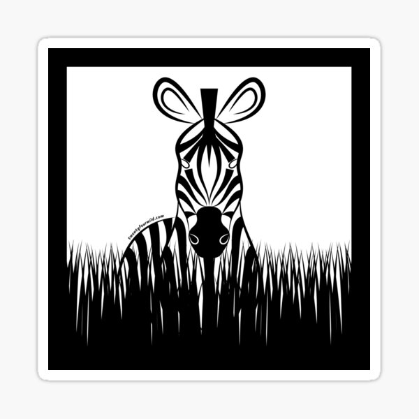 Zebra In The Grass | Twenty Four Wild Sticker