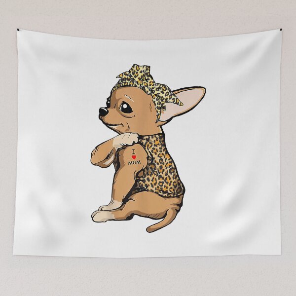 Item preview, I Love Mom Tattoo Funny Chihuahua Dog With Bandana designed and sold by MichealExan.