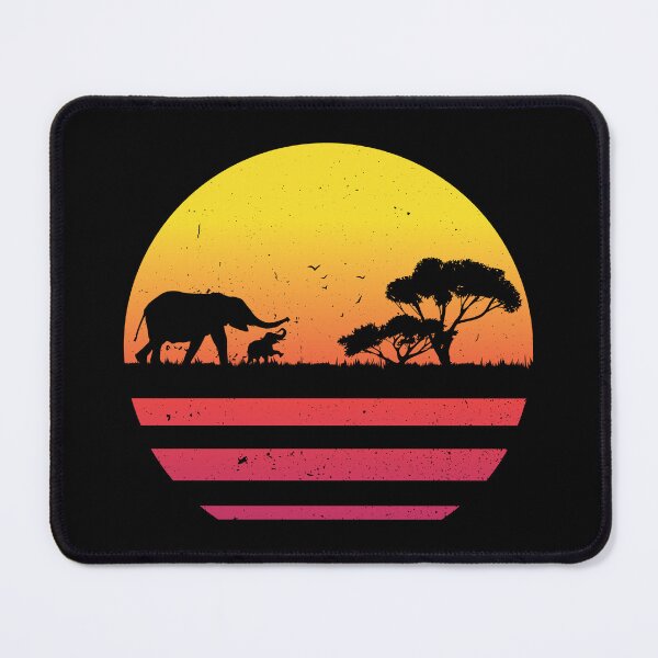 Item preview, Vintage Elephant Retro Sunset Colors Silhouette Gift designed and sold by haselshirt.