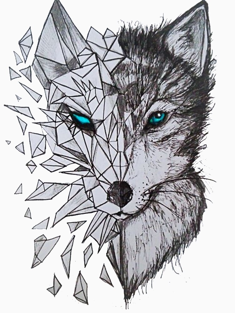 Geometric wolf cheap hoodie