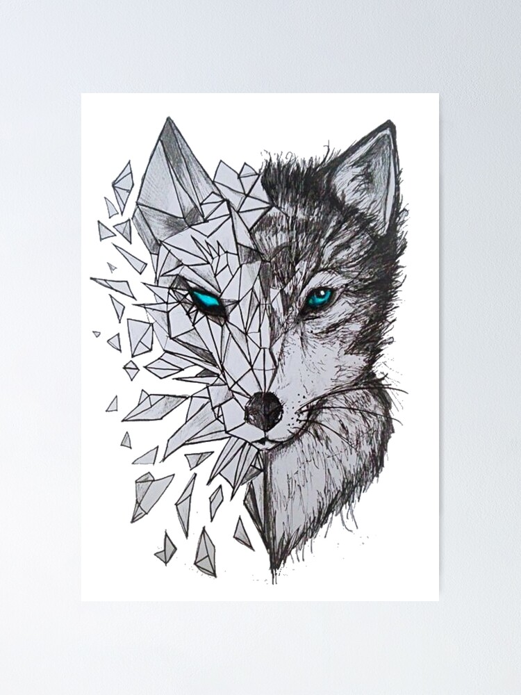 Póster «Lobo geométrico» de WeAreTheVoice | Redbubble