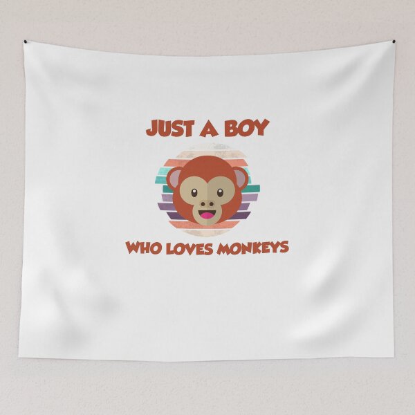 Item preview, just a boy who loves monkey, cute monkey lover gifts for Boys And Girls And Human designed and sold by yssnyd.