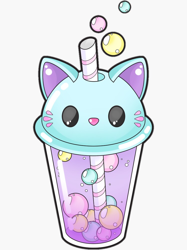 "Kitty Bubble Tea" Sticker for Sale by erinaugusta Redbubble