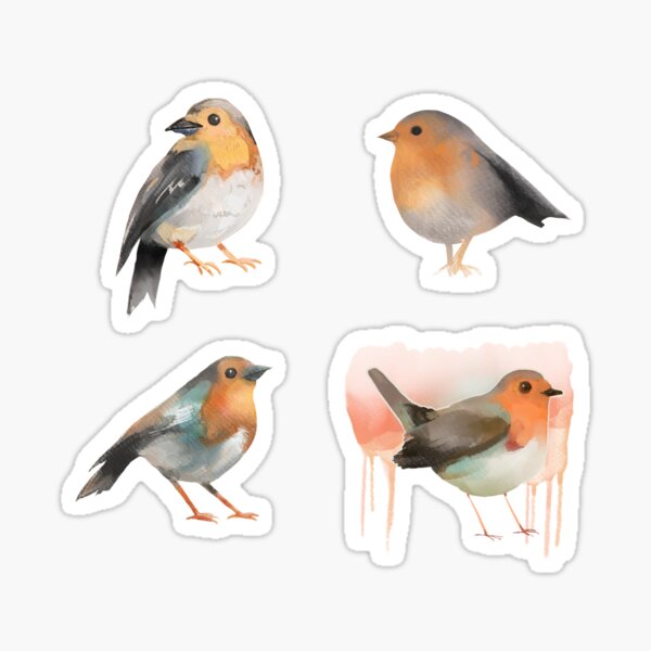 Four Robins Sticker