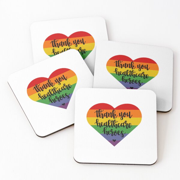 Item preview, Calligraphy Thank You Healthcare Heroes Rainbow Heart designed and sold by tbcalligraphy.